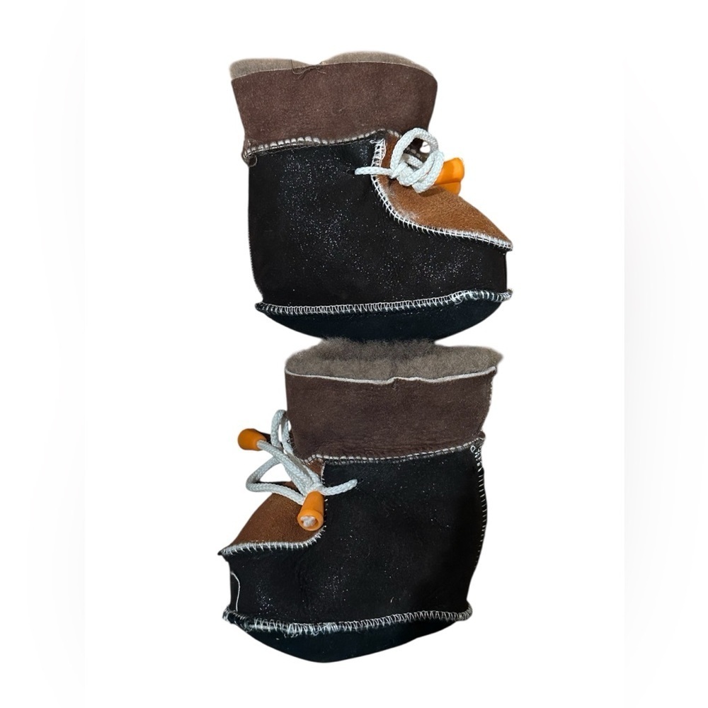 Baby Faux Suede Soft Sole Booties Brown Black Cozy Winter Newborn